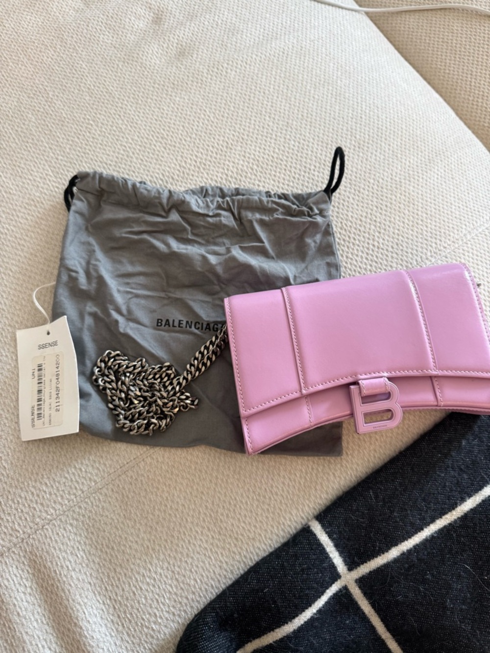 Balenciaga hourglass wallet chain bag lilac